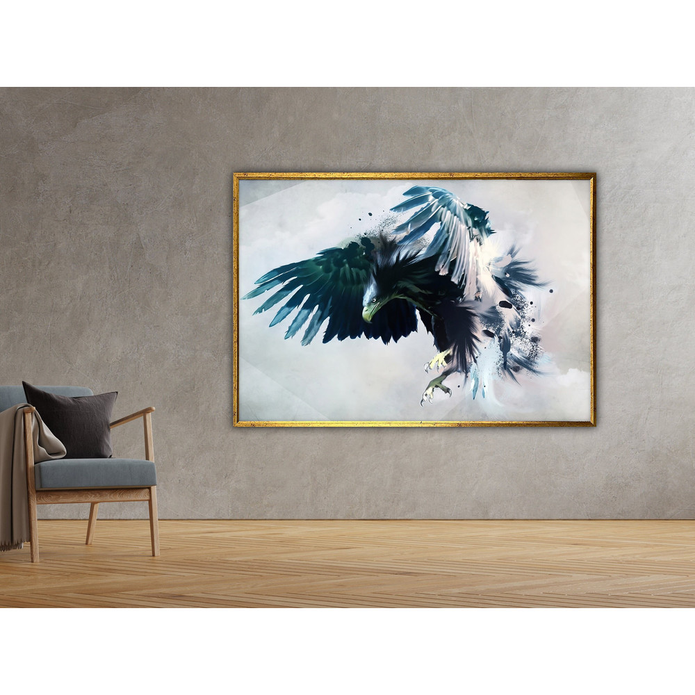 blue eagle, eagle canvas print, animal canvas painting, eagle poster, wall art canvas design, framed canvas ready to hang.jpg