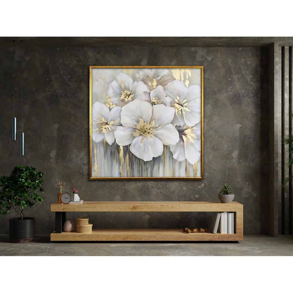 flowers canvas art, flower canvas painting, vintage art, floral art work, wall art canvas design, framed canvas ready to hang.jpg