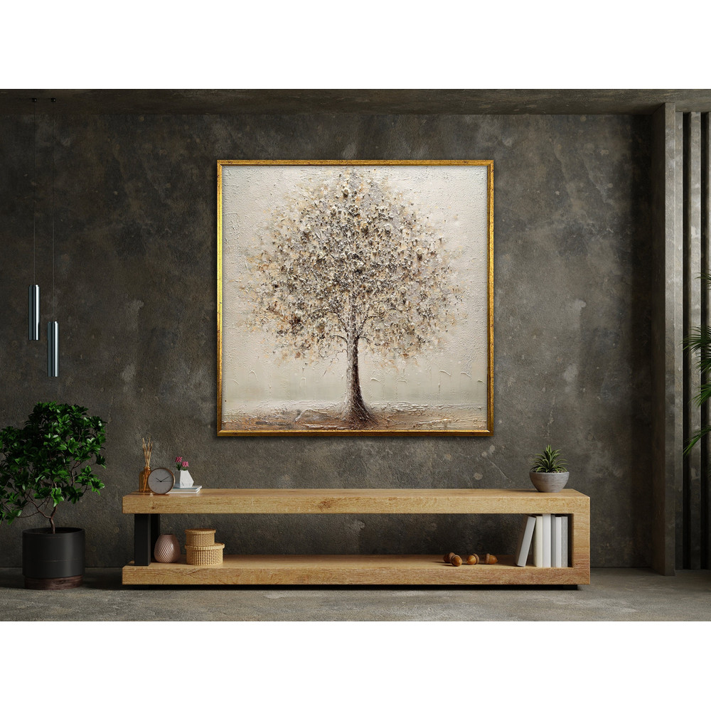 bronze tree canvas print,luxury tree wall print, brown tree art, tree poster, wall art canvas design, framed canvas ready to hang.jpg