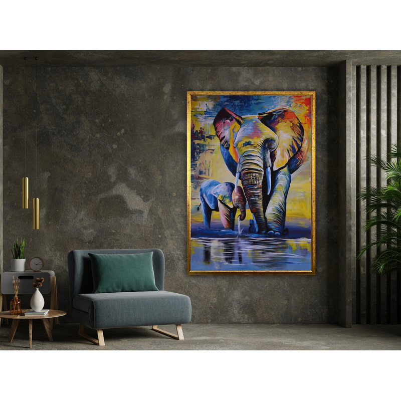 Colorful Elephant,Multicolor Elephant Canvas,Canvas Prints,Asian Canvas Wall Art, Wall Art Canvas Design, Ready To Hang Decoration.jpg
