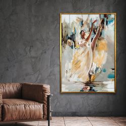 ballerina art print,wall art decor, ballet dancer, elegant art, dancing art, performance, wall art canvas design, framed