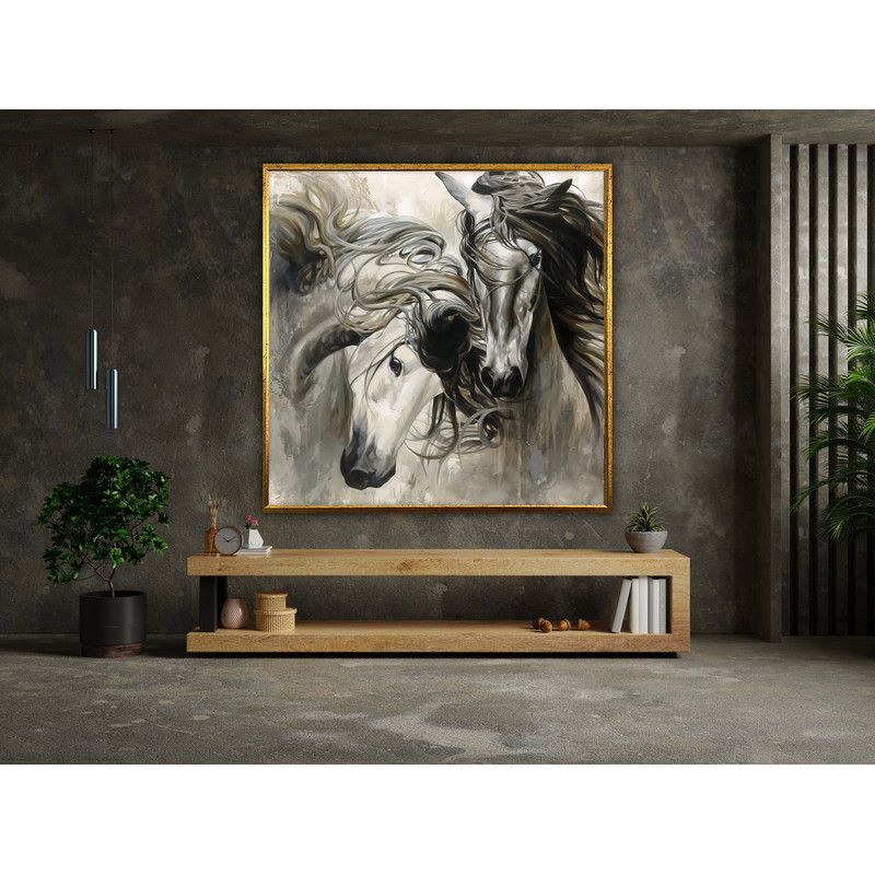 bronco wall art, horse canvas art, animal wall art, canvas wall art, horse poster, wall art canvas design, framed canvas ready to hang.jpg