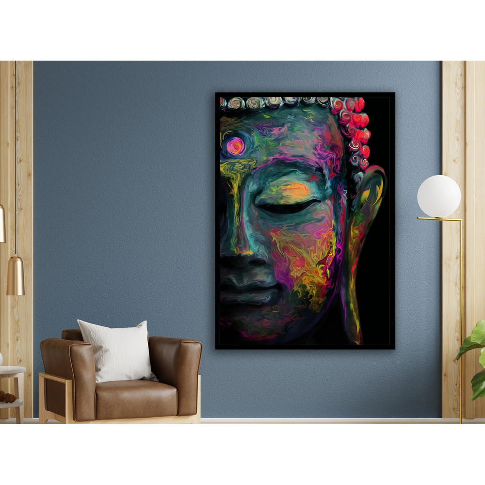 buddha wall art, patna hindu wall decor, yoga studio, meditation deco, om sign, spiritual crafts, chakra art, zen art, framed canvas-1.jpg