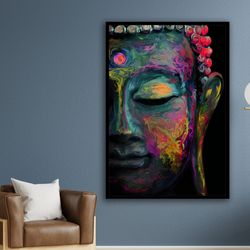buddha wall art, patna hindu wall decor, yoga studio, meditation deco, om sign, spiritual crafts, chakra art, zen art, f