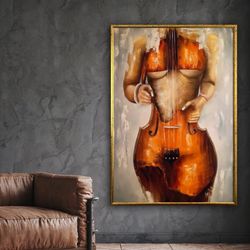 cello wall decor, music wall art, cello and woman, woman wall decor, cello poster, wall art canvas design, framed canvas