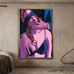 erotic couple canvas, couples wall art, pop art canvas, petting wall art, impulse canvas art for bedroom, canvas designf
