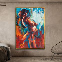abstract woman painting large wall art painting nude painting female abstract art on canvas,wall art canvas designframe