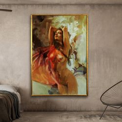 abstract woman painting large wall art painting nude painting female abstract art on canvas,wall art canvas designframe