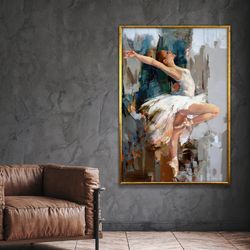 ballerina painting white painting on canvas ballet painting girl ballerina wall art pinting, wall art canvas design, fra