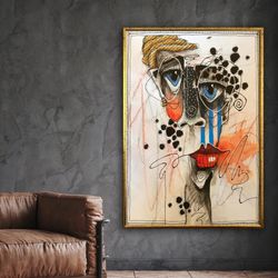art print in a surreal style, elaborate, exuberant,original,different to decorate your home, wall art design, framed can