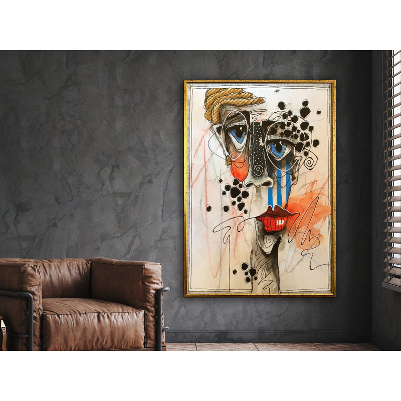 art print in a surreal style, elaborate, exuberant,original,different to decorate your home, wall art design, framed canvas ready to hang.jpg