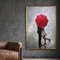 couple hugging canvas art, woman with umbrella canvas print, couple canvas painting, wall art canvas design, framed canvas, ready to hang.jpg
