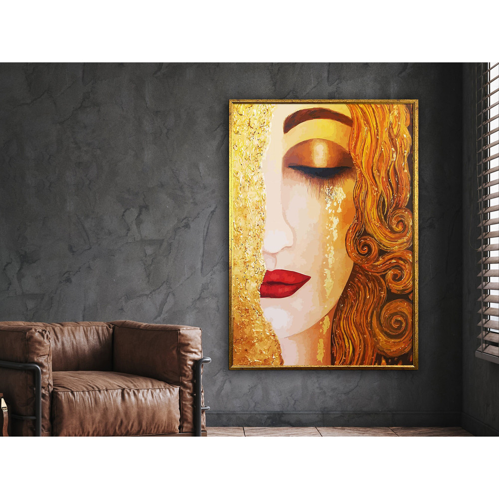 gustav klimt the golden tears canvas wall art print , by gustav klimt the golden tears, wall art canvas design, framed canvas,ready to hang.jpg