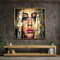 face canvas art, woman portrait canvas wall art, portrait painting canvas, abstract face,wall art canvas design, framed canvas ready to hang.jpg