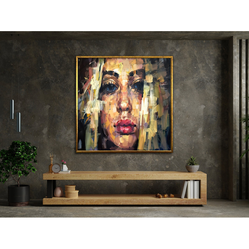 face canvas art, woman portrait canvas wall art, portrait painting canvas, abstract face,wall art canvas design, framed canvas ready to hang.jpg