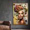 flower head canvas, elegant women, peony flowers wall art, floral woman print, fashion poster, wall art design, framed canvas ready to hang-1.jpg