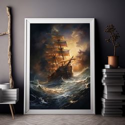tides and the ship art print - landscape painting - perfect to gift landscape lover christmas