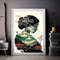 Japanese Geisha Artwork Green Flowers and a Mountain Double Exposure Art Living Room Wall Art.jpg