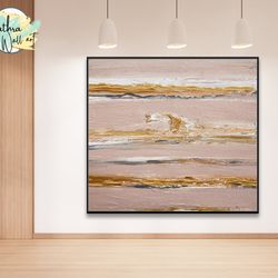 large sea waves ocean painting on canvas wall art room decor, abstract ocean painting original ocean wall art of a house