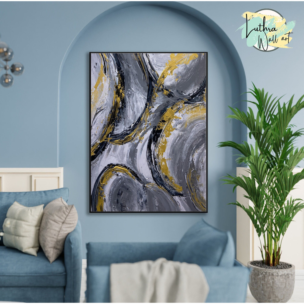 Oversized Geometric Wall Art Painting Large Canvas Abstract Art, Abstract Oil Painting For Home Decor And Gifts, Handmade Artwork.jpg