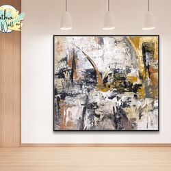 large original painting on canvas abstract wall art, acrylic pour painting original artwork cute house decor, home decor