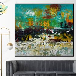 extra large wall art living room wall decor abstract canvas painting with frame, oversized wall art living room canvas a