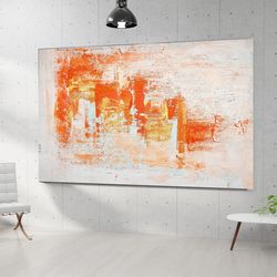 orangish abstract painting, original painting, canvas painting, handmade painting, large original oil painting, home dec