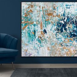 large abstract painting canvas original oil painting wall art living room decor aesthetic, oversize acrylic painting han