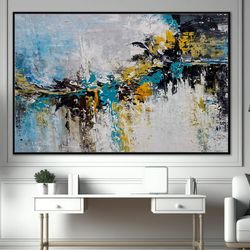 large wall decor living room modern wall art abstract painting on canvas original acrylic, custom size outdoor wall art