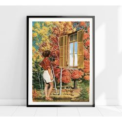 autumn nature print, fall poster, gift for autumn lover