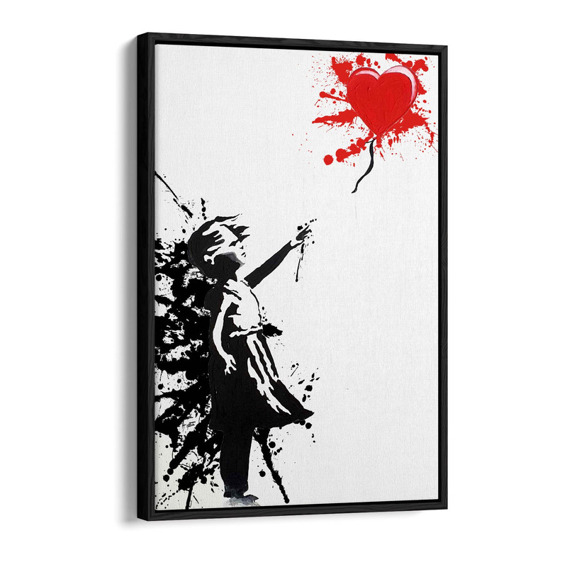 BANKSY HEART BALLOON girl art Float Effect framed canvas print.jpg