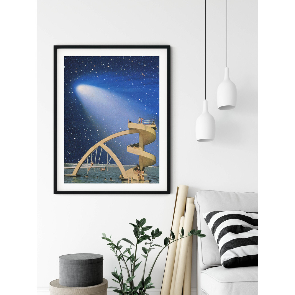 Blue wall art, Ocean Print, Beach art, Retro posters, Space summer art.jpg