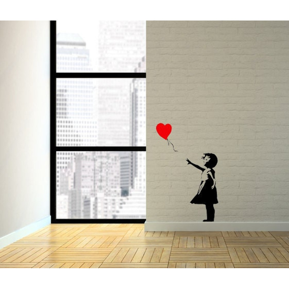 Banksy Heart Balloon Girl STENCIL for room interior decor reusable stencil.jpg