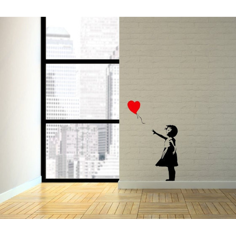 Banksy Heart Balloon Girl STENCIL for room interior decor reusable stencil.jpg