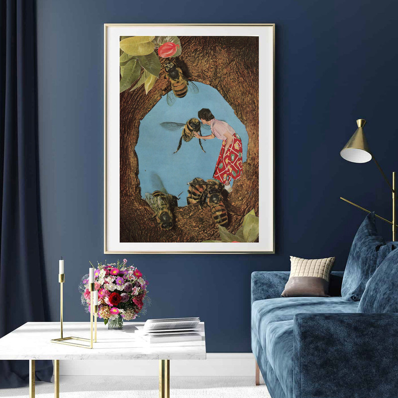 Bee Print, Bumblebee Print, Bee Wall Art,Birthday Gift, Bee Art, Office Wall Art.jpg