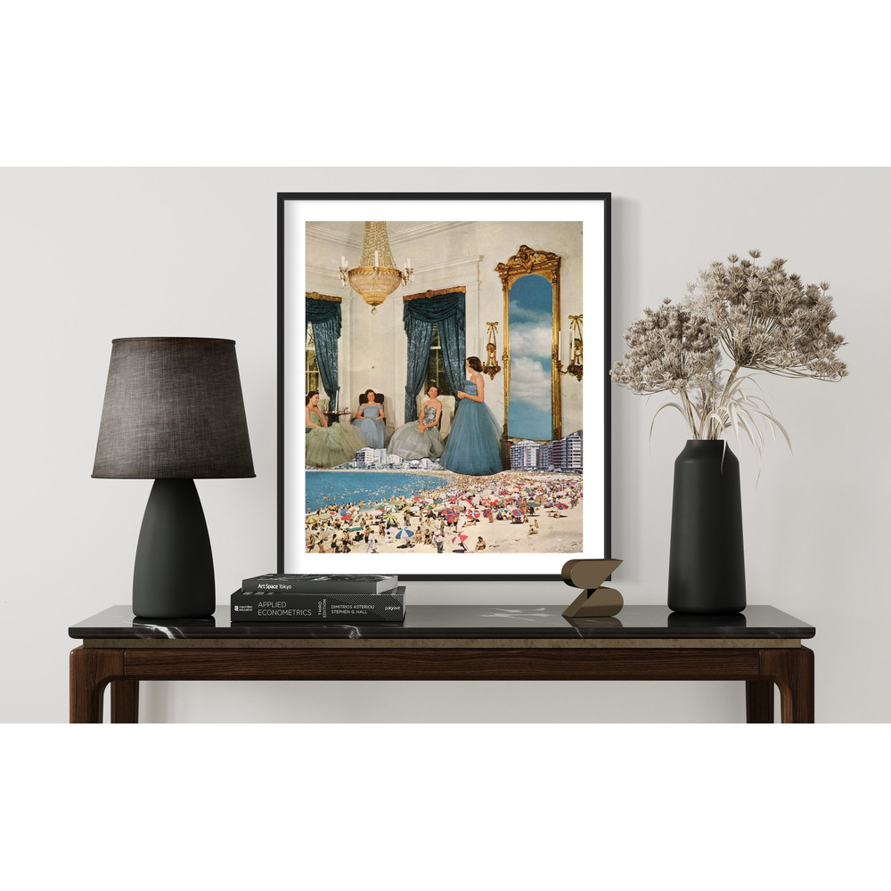 Beach art print, Luxury art poster, Summer art, Bright sky blue poster, 12x16, 16x20.jpg