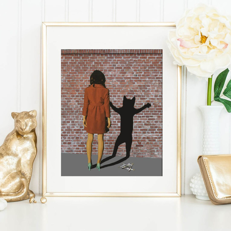 Cat art print - Cat Lady - Cat art illustration - Black Cats - Poster - Cat lover gift.jpg