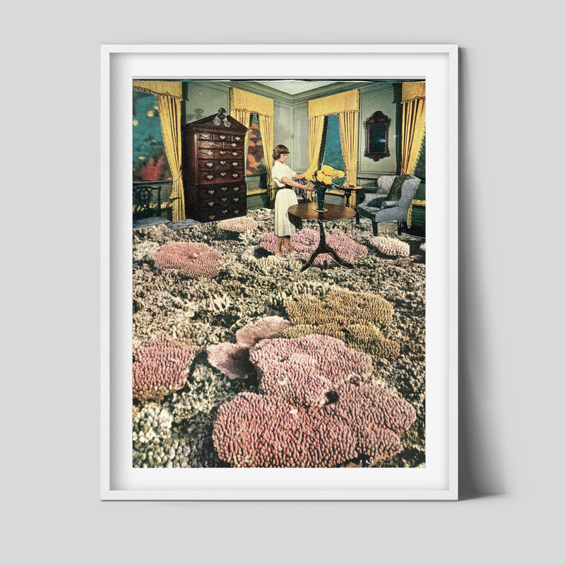 Bathroom prints, Flower plant print, Interior, Illustration, Sea poster, Coral, Underwater.jpg