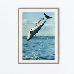 dolphin wall art, sealife print, sea creatures wall art, ocean nursery decor, boys room art