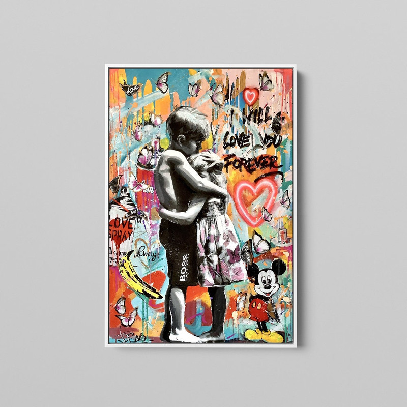 Banksy I Will Love You Forever Banksy Inspired Artwork Graffiti Wall Art Street Art Canvas Pop Art Wall Art.jpg