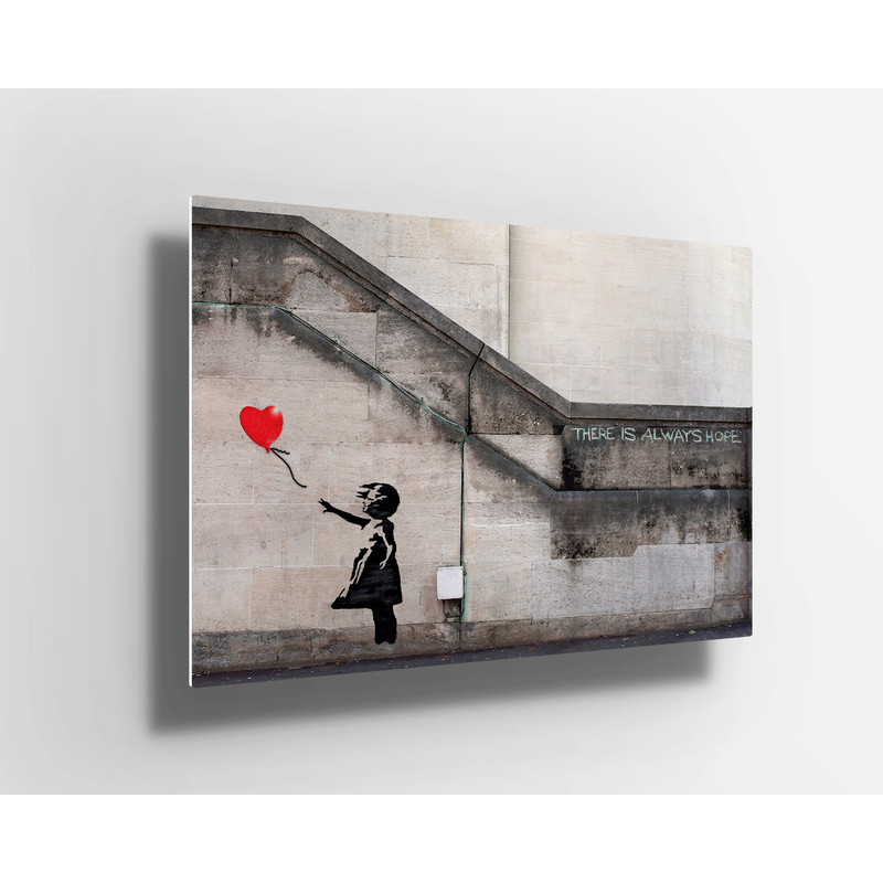 Banksy Graffiti Girl with Balloon - there is always hope Metal Aluminium Print Wall Art  Poster  canvas  Decor  gift.jpg