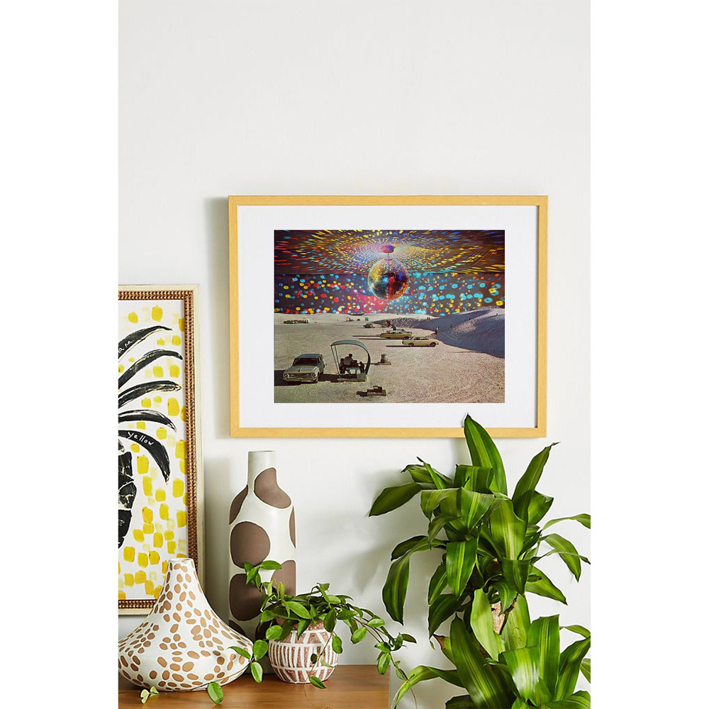 Desert print, Landscape wall art, Home decor, Nature print, Retro print, Vintage prints, Disco ball, Gift for him, Skandi.jpg
