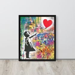 banksy digital download balloon girl banksy digital print print there is always hope banksy graffiti street art colorful