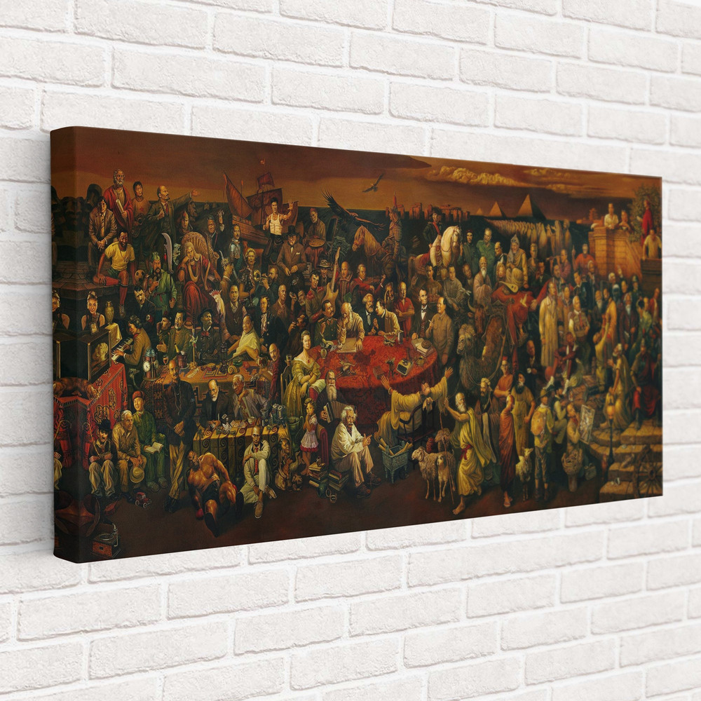 103 Famous People Canvas, Huge Canvas Home Decor, Discussing The Divine Comedy With Dante Wall Decor, Modern Art, Ready to Hang.jpg