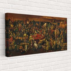 103 famous people canvas, huge canvas home decor, discussing the divine comedy with dante wall decor, modern art, ready