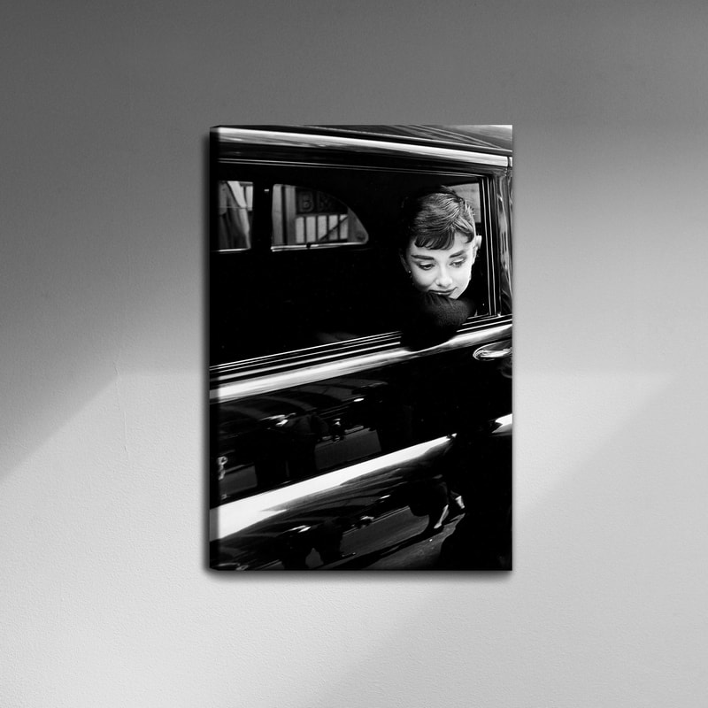 Audrey Hepburn, Portrait Photo Poster Print Canvas, Vintage poster, British actress, Black and white picture, Advertising Poster.jpg