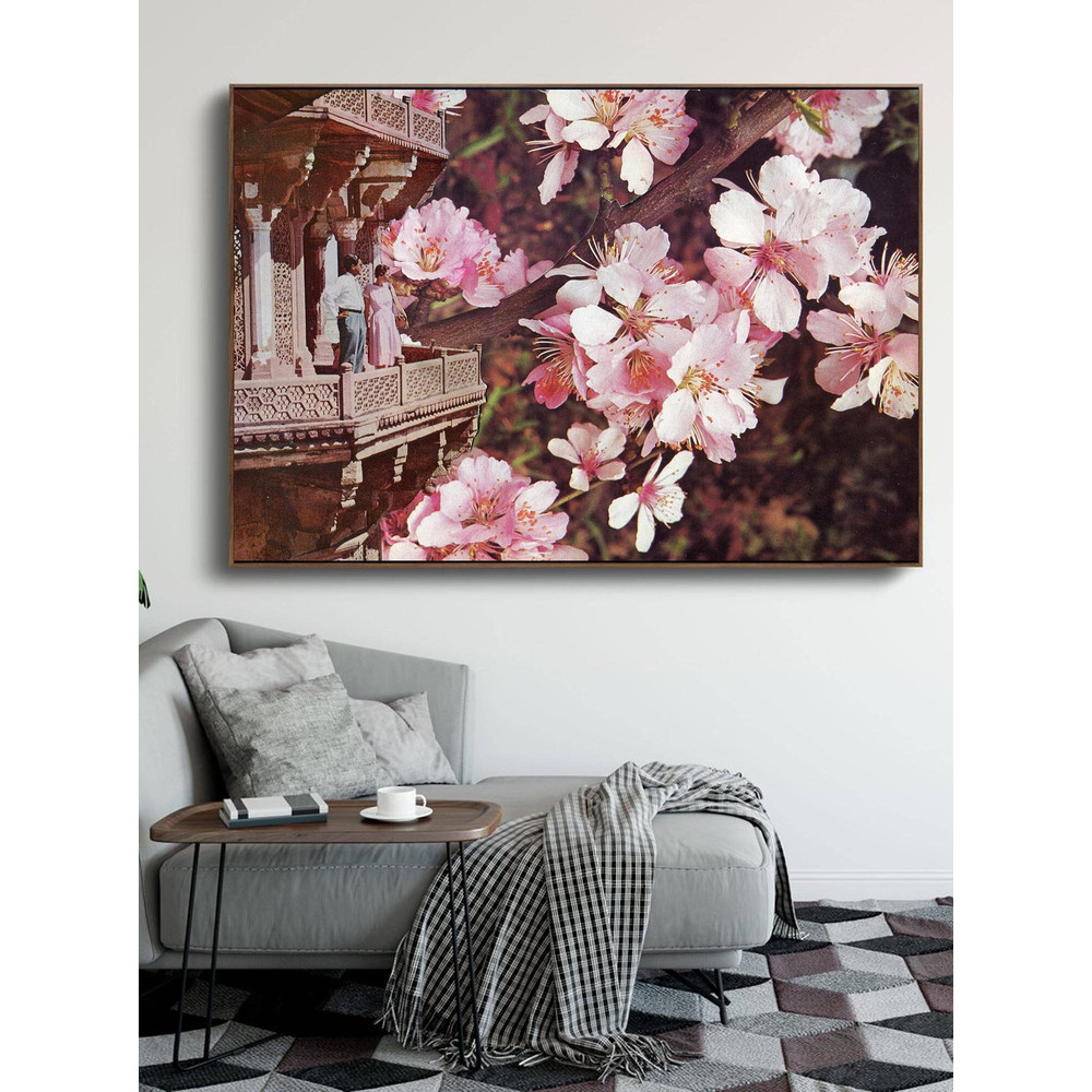Cherry blossom large print, Pink large poster, Living room decor, Spring print, extra large wall art, hallway, bedroom, couple, love.jpg