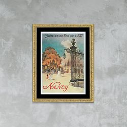 chemins de fer de l'est, henri-charles toussaint reproductions of paintings poster exclusive framed canvas print, travel