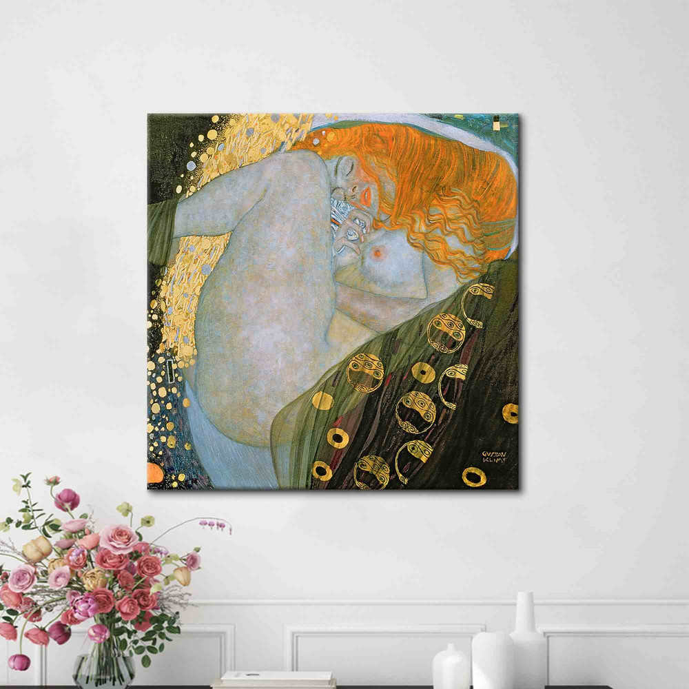 3D Canvas, Wall Art Canvas, Large Wall Art, Danae by Gustav Klimt, Naked Woman Canvas Poster, Danae Canvas Poster, Erotic Canvas Poster,.jpg