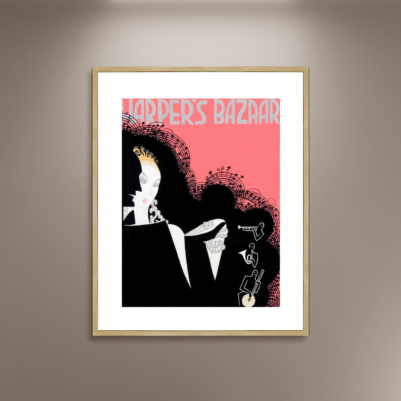 Erte, Design for the cover of Harper’s Bazaar, 1935 Poster Print Framed Canvas, Art Decor style, Elegant Canvas Wall Art, Vintage Poster.jpg
